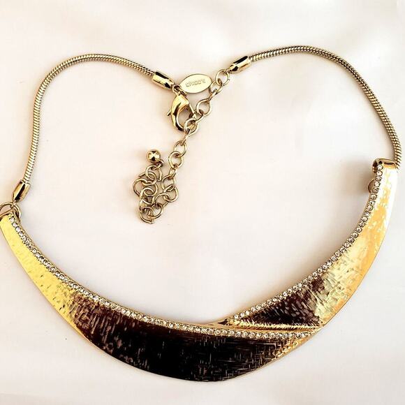Chico's Goldtone Pave-Detail Collar Necklace - Picture 3 of 7